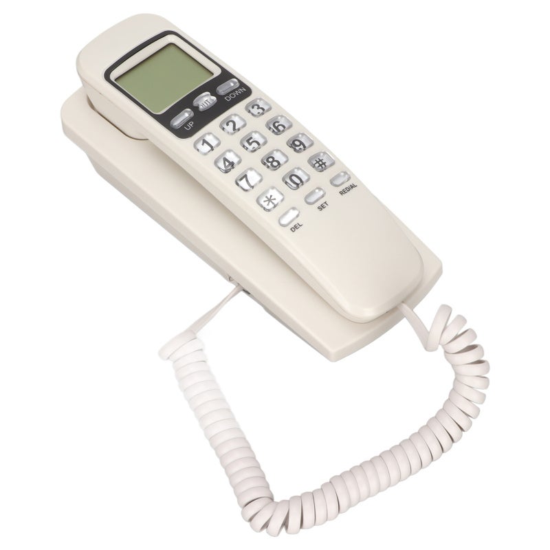 Wired Wall Phone White ABS Material Multifunctional Caller ID Landline - Strong Practicability Corded Telephone for Home Kitchen - Image 5