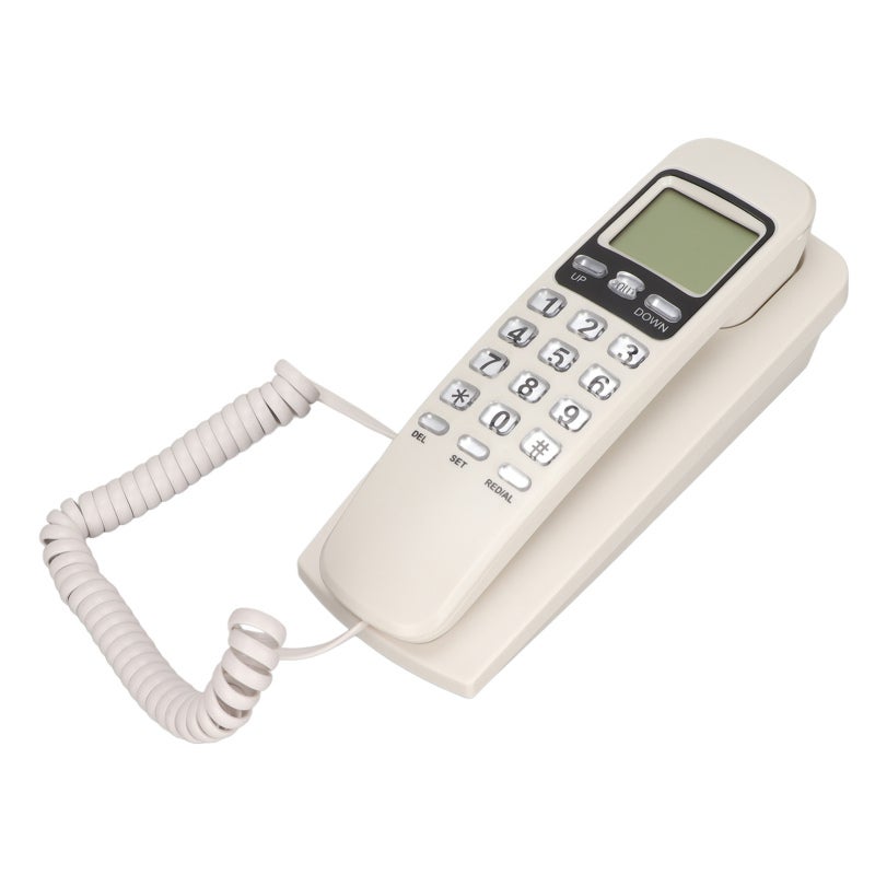 Wired Wall Phone White ABS Material Multifunctional Caller ID Landline - Strong Practicability Corded Telephone for Home Kitchen - Image 4