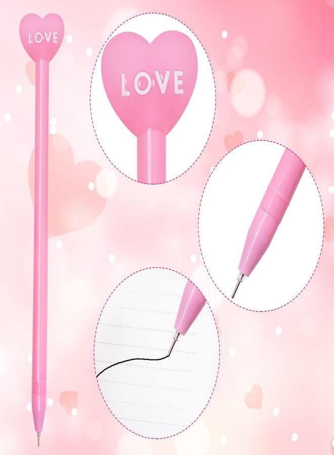 jiebor 30Pcs Heart Shaped Valentines Gel Nurse Cute Fun Pen Bulk Black Ink for Nurses Women Office Supplies (pink, red) - Image 2