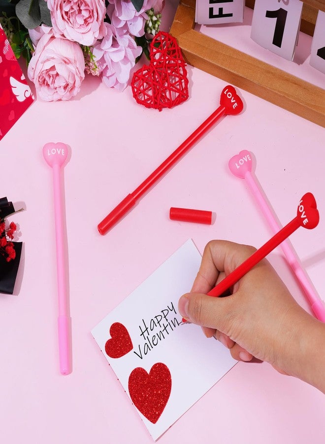 jiebor 30Pcs Heart Shaped Valentines Gel Nurse Cute Fun Pen Bulk Black Ink for Nurses Women Office Supplies (pink, red) - Image 5