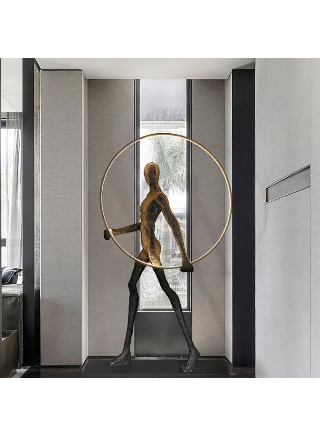 Floor Lamp Human Sculpture Ring LED Floor Lamp - Art Decor Fiberglass Figure Standing Lamp, With light Source,60W Energy-Saving Warm Lighting for Home Hotel Villa Living Room Model House Decoration - Image 5
