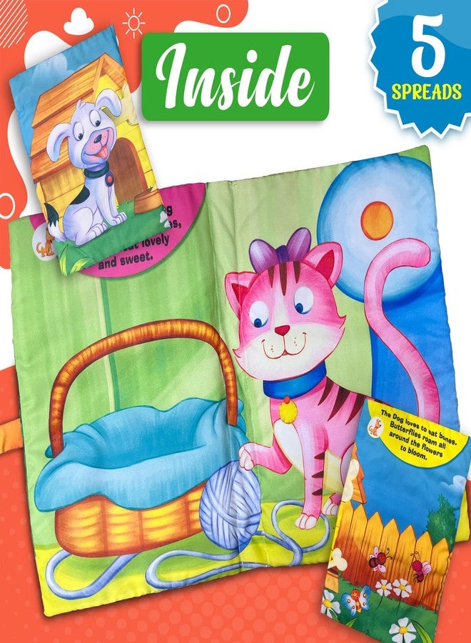 BRIJBASI My Favourite Pet Animal Cushion Cloth Book – Soft Pillow Bedtime Storybook with Illustrations, Educational Toy for Toddlers and Kids, Ages 6 Months + - Image 2