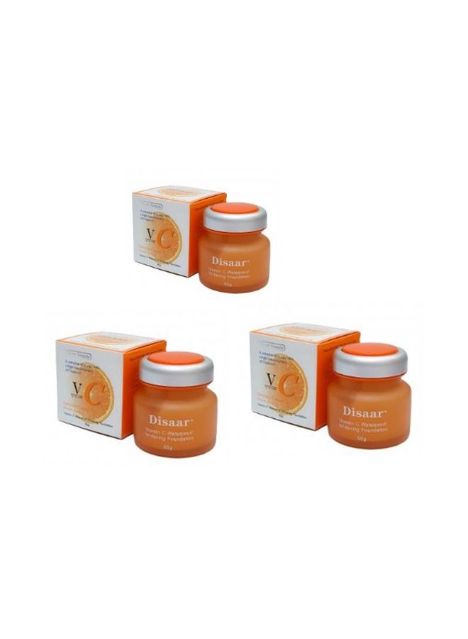 Disaar 3 Pieces of Vitamin C waterproof skin Whitening foundation 50 Gr X 3 - Image 3