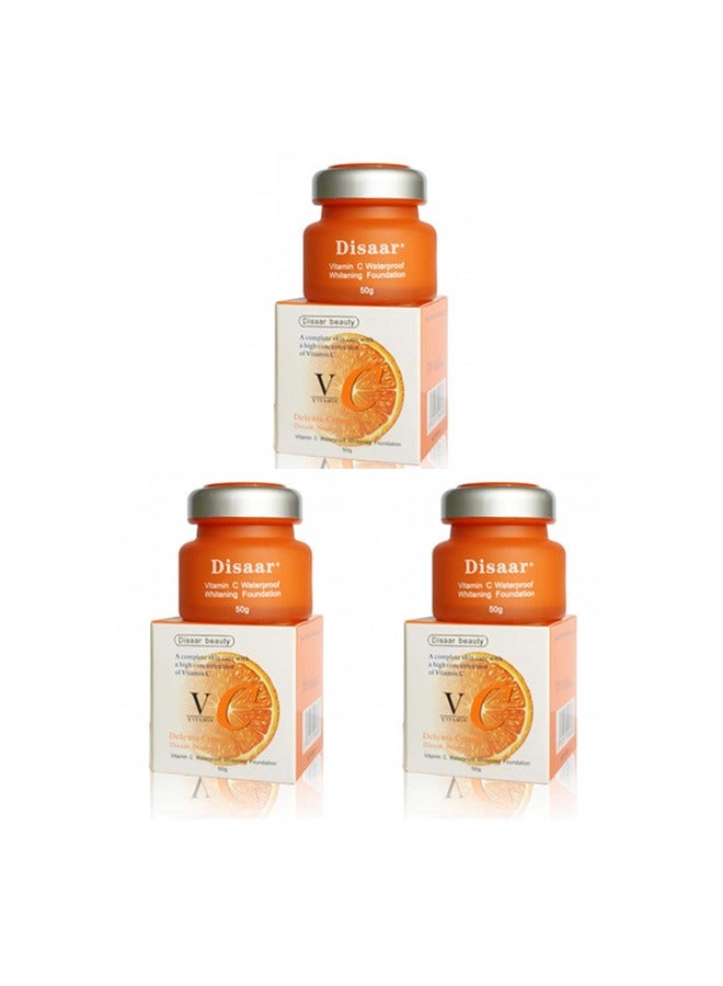 Disaar 3 Pieces of Vitamin C waterproof skin Whitening foundation 50 Gr X 3 - Image 1