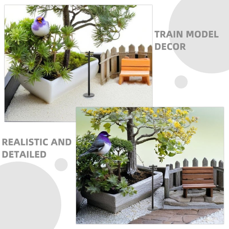 6 pcs Miniature Telephone Poles Model Diy Train Landscape Accessories Landscape Sand Table Decor Realistic Building Scene Railroad Accessories 1:100 - Image 4