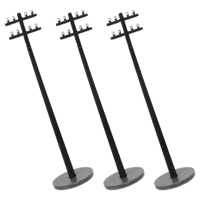 6 pcs Miniature Telephone Poles Model Diy Train Landscape Accessories Landscape Sand Table Decor Realistic Building Scene Railroad Accessories 1:100 - Image 5