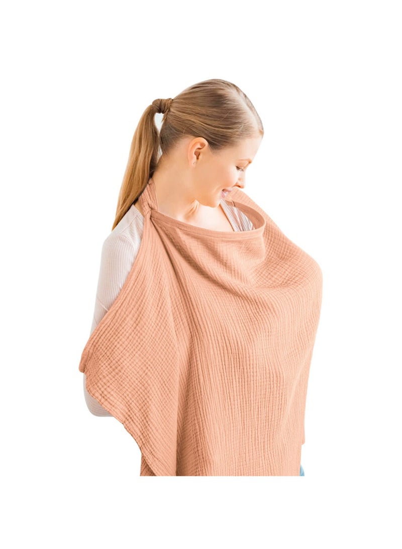 Nursing Cover for Breastfeeding, Breathable Privacy Nursing Covers with Arch Neckline for Mom Multi-use Nursing Apron  - Image 1
