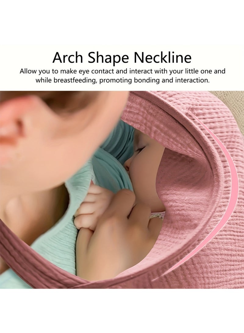Nursing Cover for Breastfeeding, Breathable Privacy Nursing Covers with Arch Neckline for Mom Multi-use Nursing Apron  - Image 3
