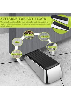 Generic Metal Door Stop, Premium Rubber Heavy Door Stopper, Wedge Stopper, 1Pack, Suitable for Door Clearance of 0.4IN - 1.18IN (12mm-27mm)  - Image 2