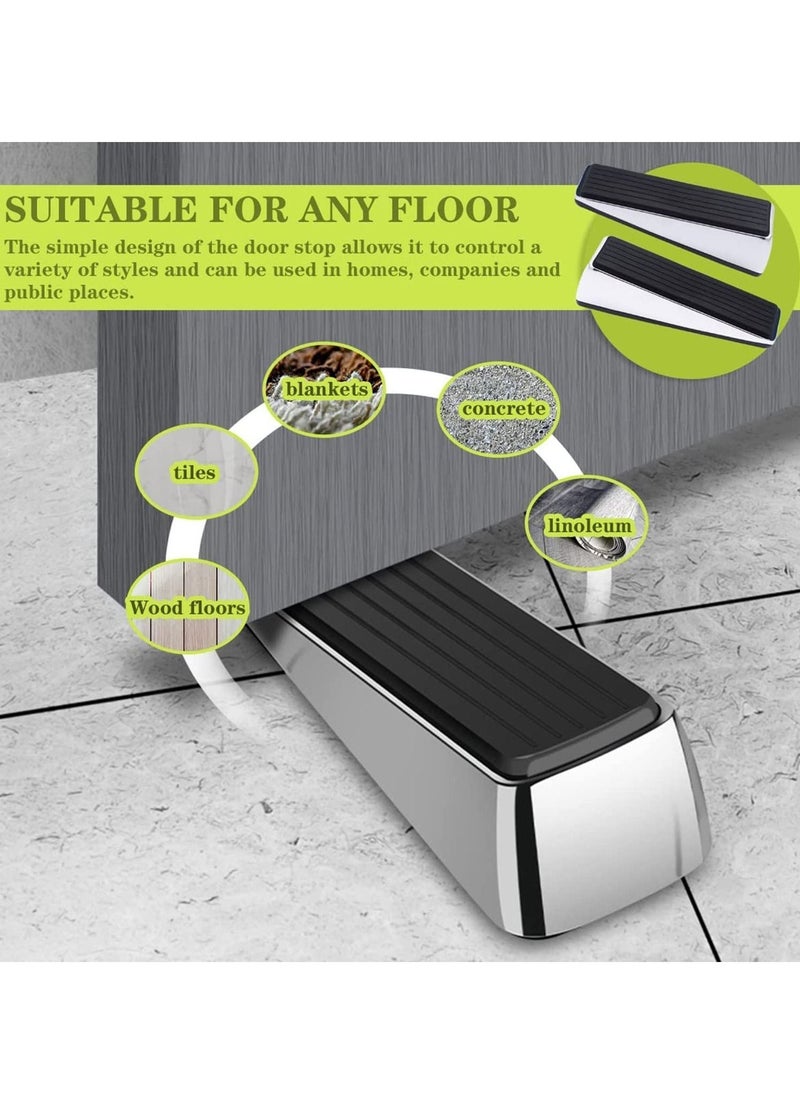 Metal Door Stop, Premium Rubber Heavy Door Stopper, Wedge Stopper, 1Pack, Suitable for Door Clearance of 0.4IN - 1.18IN (12mm-27mm)  - Image 2