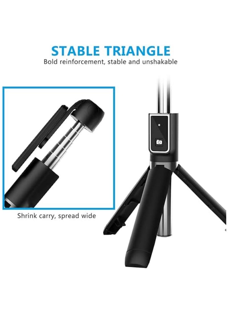 TYCOM Selfie Stick 3 in 1 Extendable Selfie Stick Tripod with Detachable Bluetooth Wireless Remote Phone Holder for iPhone 12/Xs/iPhone 8/iPhone 11/11pro Galaxy S10/S9 Plus/S8/Note8 LG (P40 Black)  - Image 5