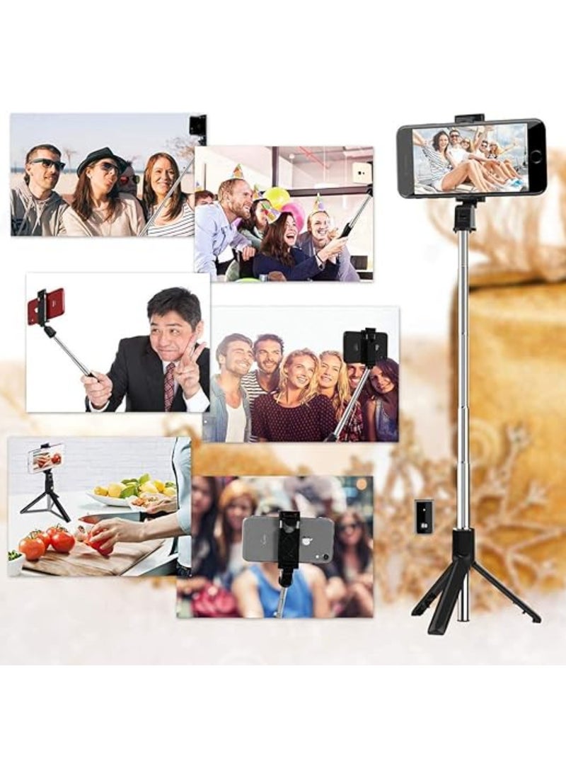 TYCOM - Selfie Stick 3 in 1 Extendable Selfie Stick Tripod with Detachable Bluetooth Wireless Remote Phone Holder for iPhone 12/Xs/iPhone 8/iPhone 11/11pro Galaxy S10/S9 Plus/S8/Note8 LG (P40 Black) - Image 1