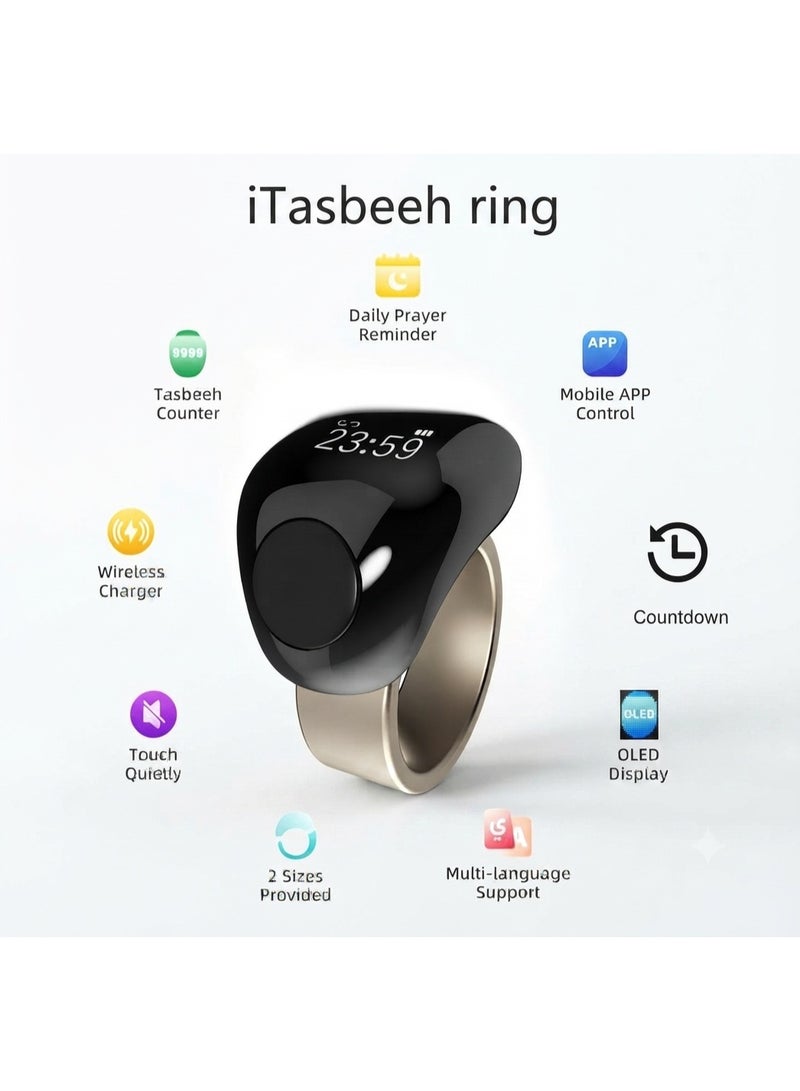 Smart i tasbih Digital Zikr Ring with Prayer Reminders & App Connectivity - Image 3