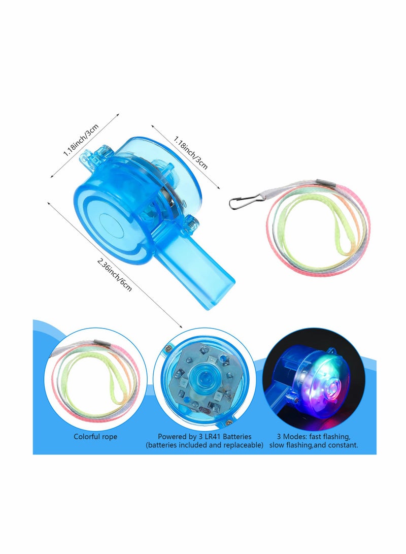 SOLARAE 40 Pieces Glow Whistles LED Light Up Whistle with Lanyard Necklace for Glow in the Dark Party Favors Birthday Party Supplies Goodie Bag Fillers, Random Color - Image 2