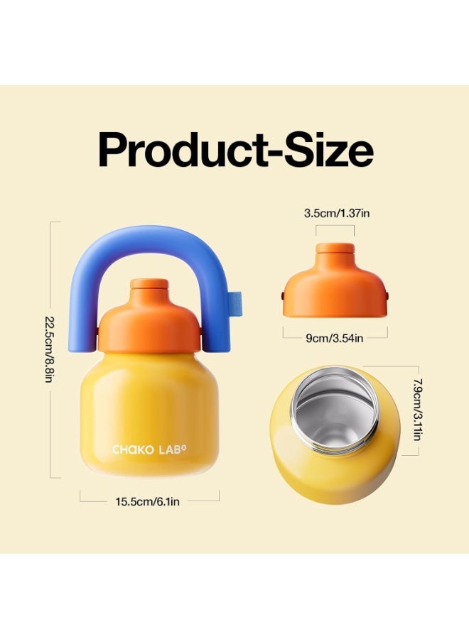 CHAKO LAB Water Bottle with Straw and Carry Handle - Wide Mouth vacuum insulated stainless steel Bottles | Reusable, leak-proof and BPA-free | 1000ml - Image 5