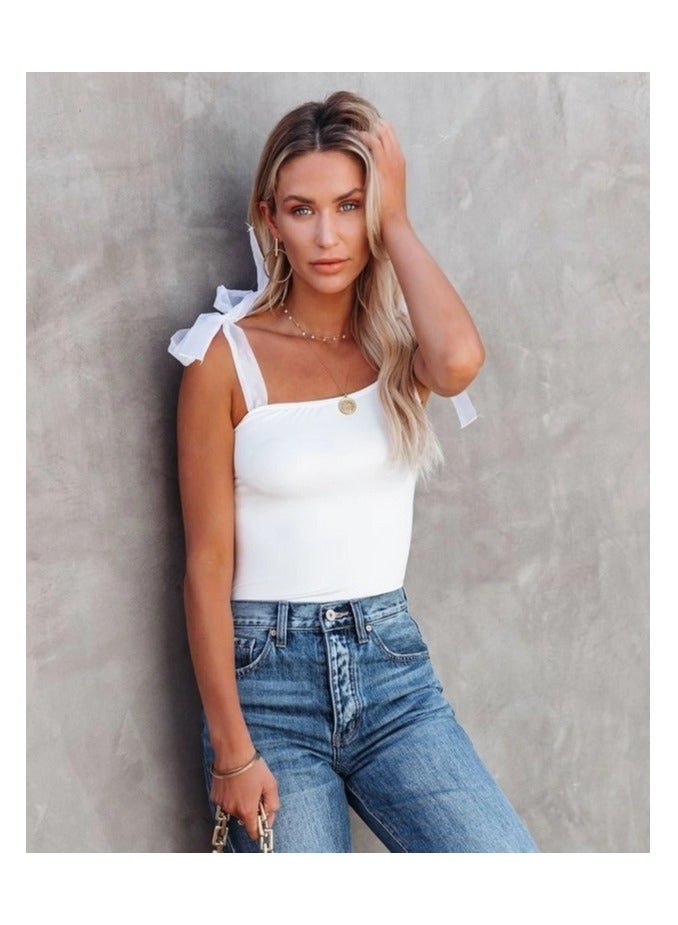 Ribbon Shoulder Blouse