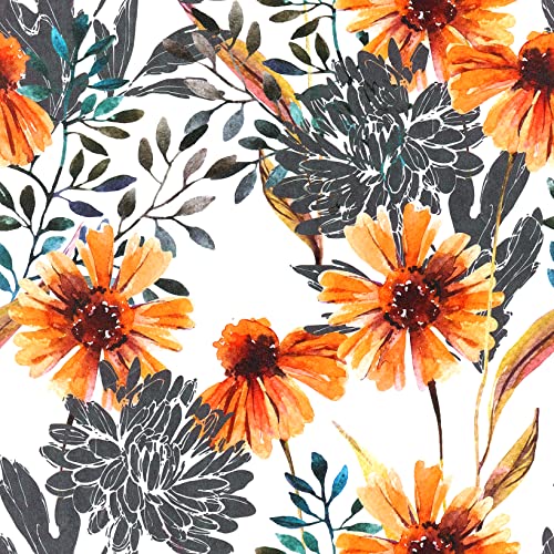 ReWallpaper Vintage Floral Wallpaper Stick and Peel Yellow Sunflower Wallpaper Floral Contact Paper for Walls Cabinets Shelves Desk Peel & Stick Wall Mural Bedroom Bathroom Kitchen 17.5in x 10ft - Image 1
