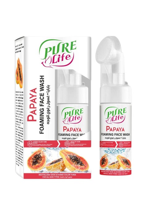 PureLife Foaming Face Wash Papaya 150ml – Deep Cleansing, Refreshing, and Hydrating Formula for All Skin Types
