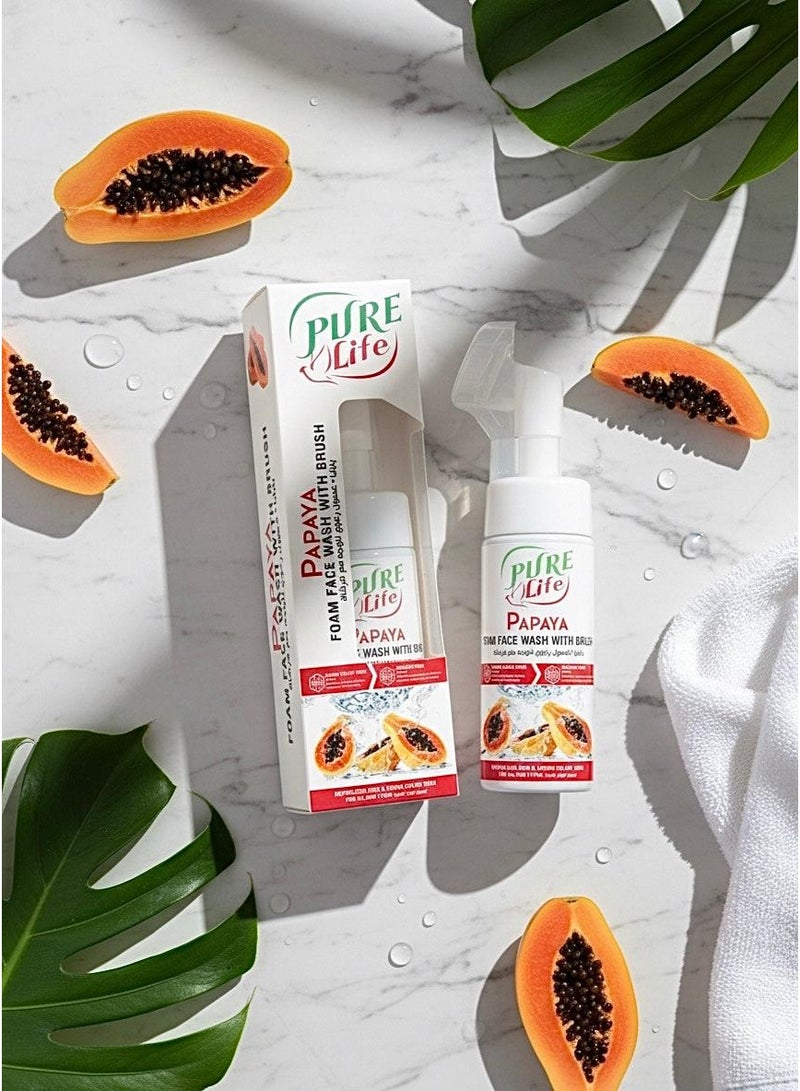 Pure Life PureLife Foaming Face Wash Papaya 150ml – Deep Cleansing, Refreshing, and Hydrating Formula for All Skin Types - Image 3