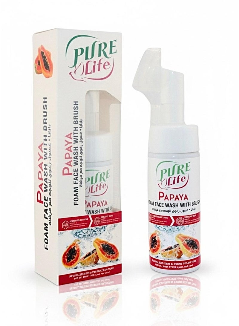 Pure Life PureLife Foaming Face Wash Papaya 150ml – Deep Cleansing, Refreshing, and Hydrating Formula for All Skin Types - Image 1