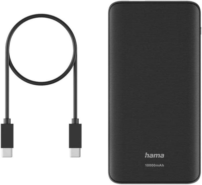 Hama بنك طاقة هاما 10000 مللي أمبير، شحن سريع USB-C PD 3.0 و QC 3.0، شاحن محمول مزدوج المنفذ لهواتف آيفون وسامسونج وآيباد وأندرويد، حزمة بطارية سفر مدمجة - Image 3