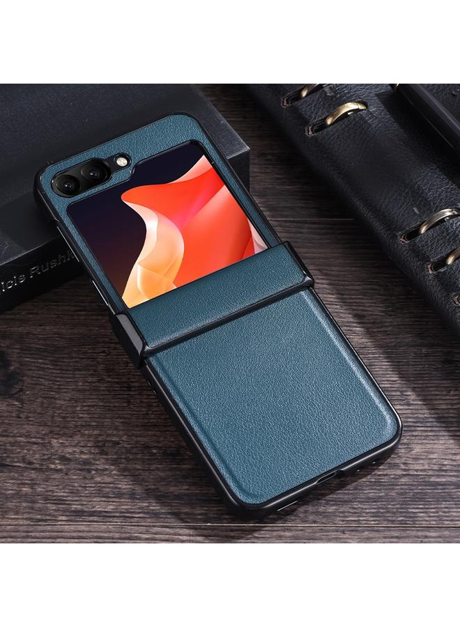 اس-توب جراب لهاتف Samsung Galaxy Z Flip5، جراب هاتف قابل للطي بثلاث مراحل مصنوع من الجلد - Image 1