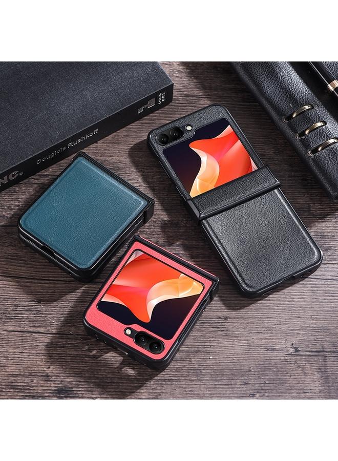 اس-توب جراب لهاتف Samsung Galaxy Z Flip5، جراب هاتف قابل للطي بثلاث مراحل مصنوع من الجلد - Image 2