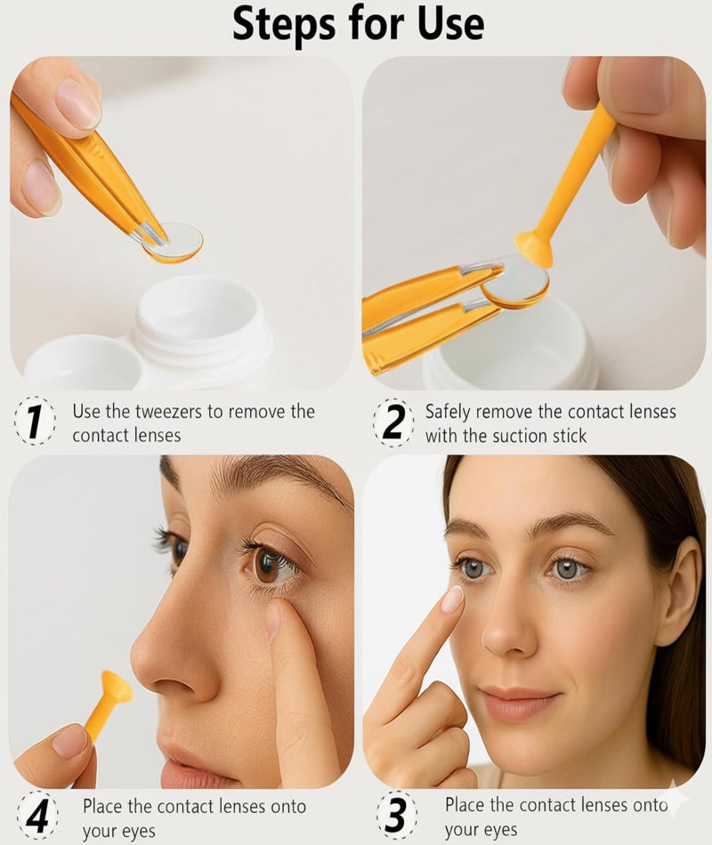 AGMITRAKA 3Pcs, Lens Applicator Tool, Contact Lens Applicator Tool, Eye Lens Kit with Lens Remover Tool, Easy to Use Lens Tool for Safe Contact Handling - Image 4