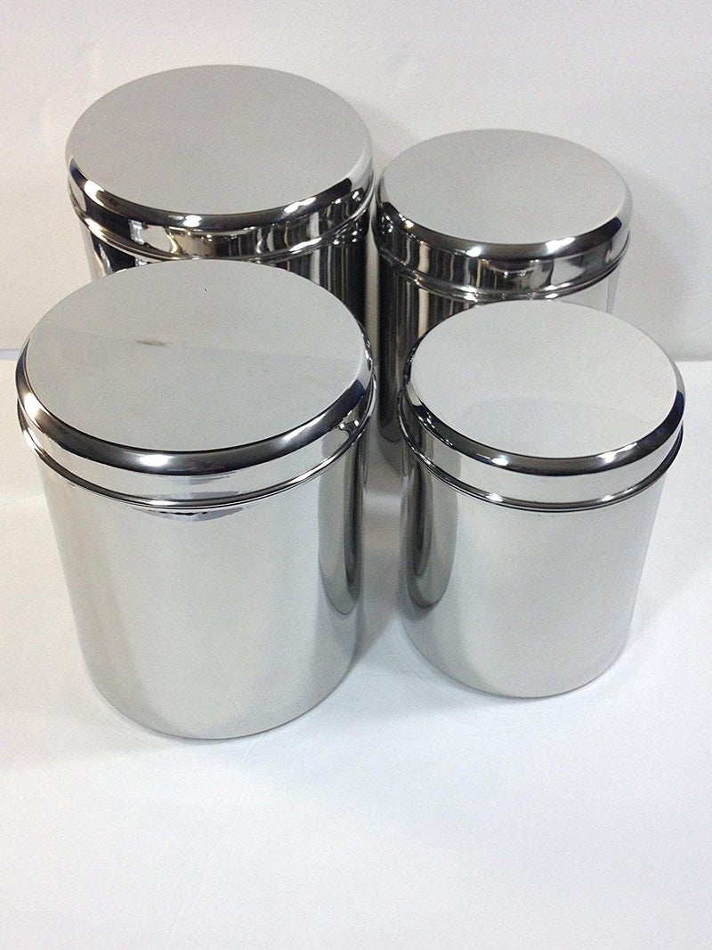 Private Qualways Jumbo Stainless Steel Kitchen Canister Set of 4 (Set of 4), 6.5 lb, 5 lb. 4 lb and 3 lb canister set - Image 1