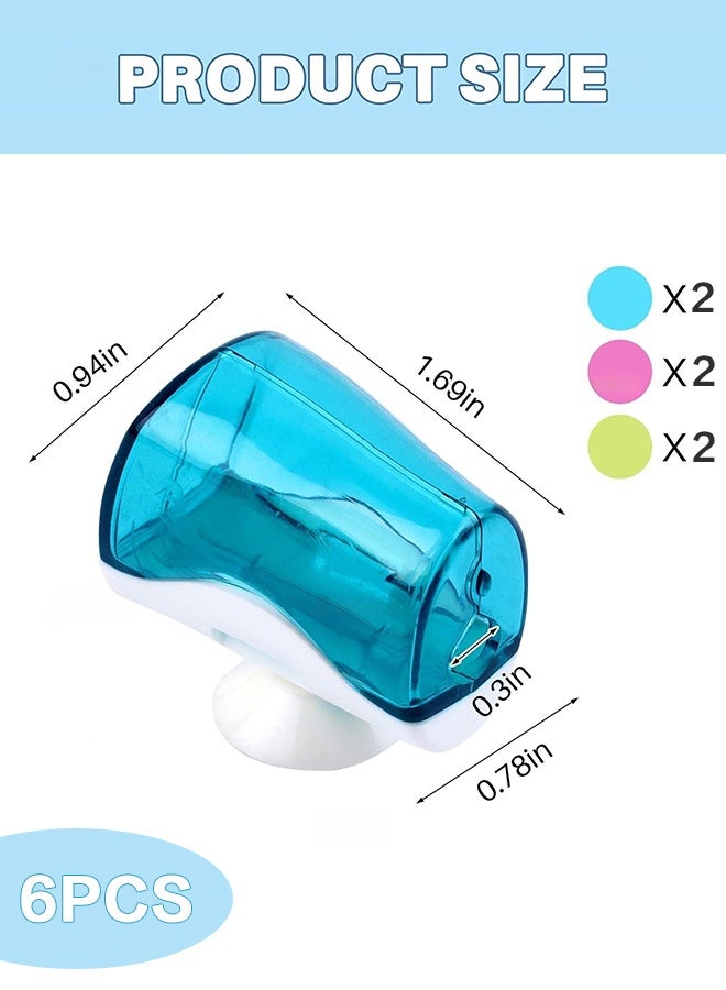 Sweet Life 6 Pack Toothbrush Holder with Suction Cup Toothbrushed Head Covers Caps Protector Case Box for Bathroom Wall Mirror Home Outdoor Travel - Image 2