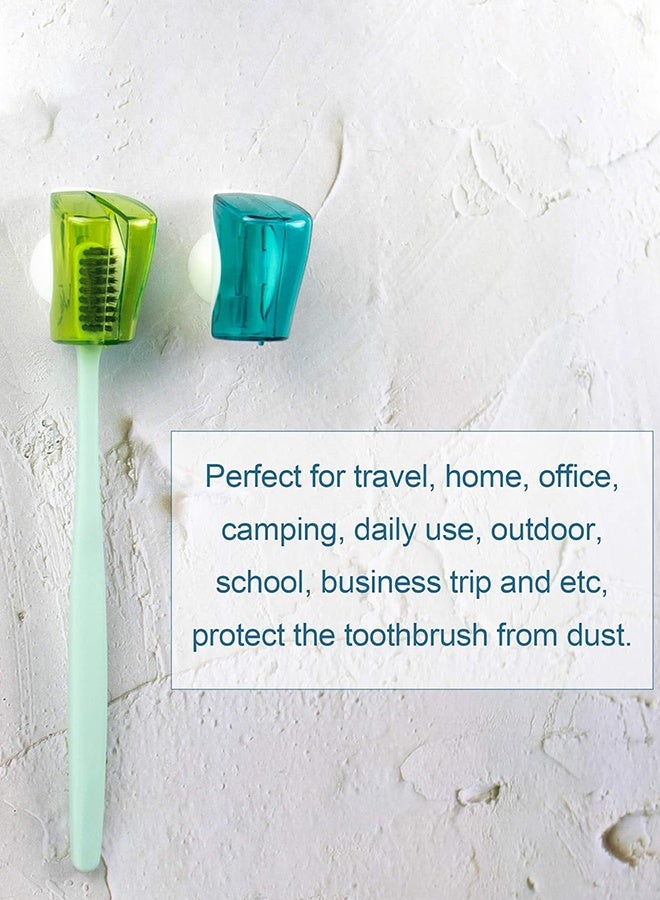 Sweet Life 6 Pack Toothbrush Holder with Suction Cup Toothbrushed Head Covers Caps Protector Case Box for Bathroom Wall Mirror Home Outdoor Travel - Image 5