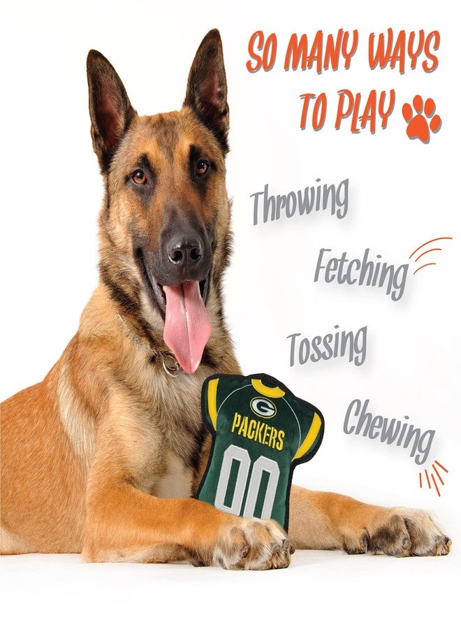 Pets First The 1st Ever Tough but Smooth Dog Toy NFL Green Bay Packers Football Jersey Tough Pet Toy. A Premium Quality Doggie Toy with Built-in Squeaker. Sports Fans Favorite Chew Toy - Image 3