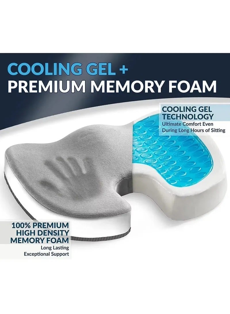 Gel-Enhanced Non-slip Coccyx Memory Foam Seat Cushion - For Back Pain Relief, Tailbone Support, Sciatica, Healthy Posture, Office Chair, Car Seat, Travel, Driving, Wheelchair and more - Image 5