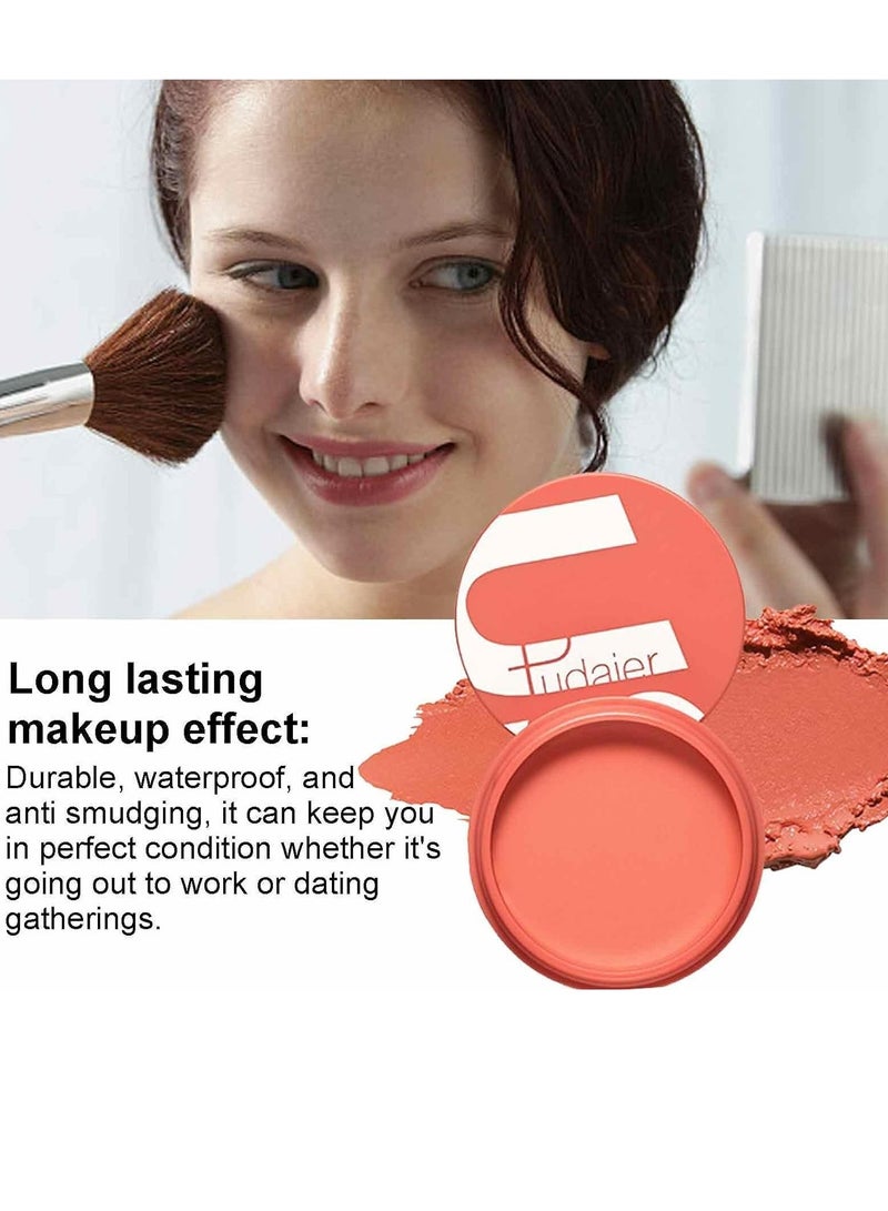 pudaier بلشر وجه مات بلون الخدود طويل الأمد مكياج بلسم مقاوم للماء مغذي للوجه بلشر كريمي للخدود مدعوم بزيت الخروع وفيتامين E بلشر عالي الصبغة لإشراقة طبيعية 05 - Image 3