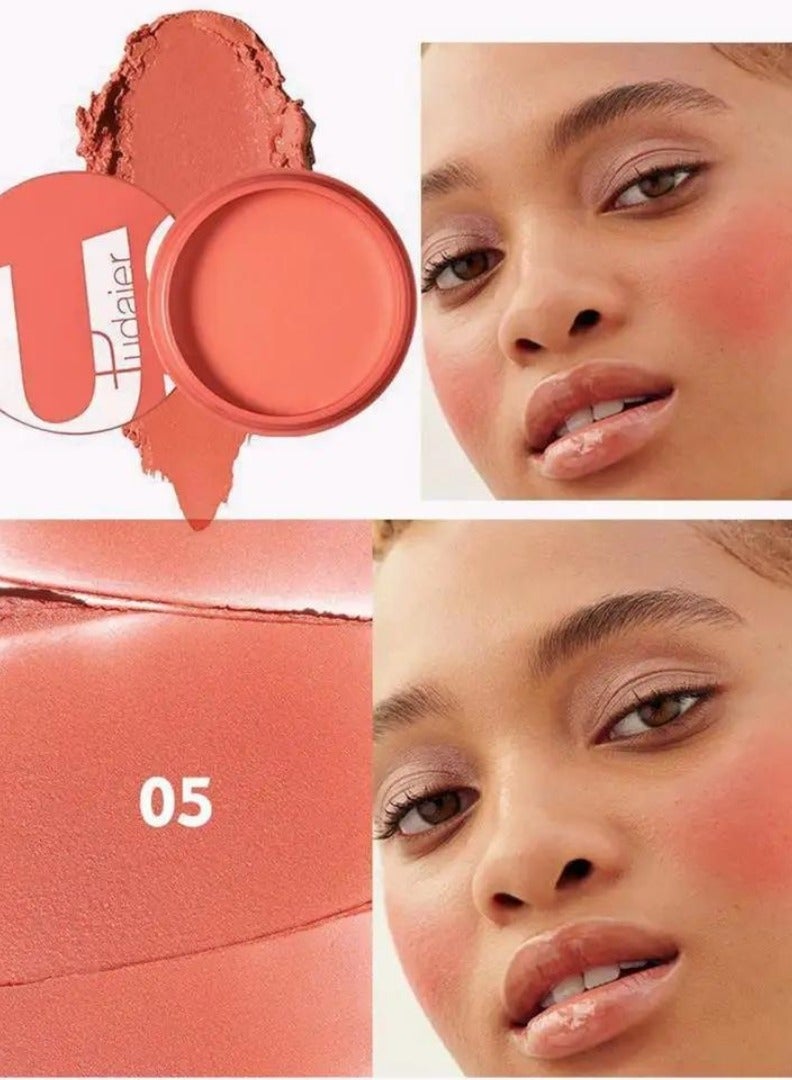 pudaier بلشر وجه مات بلون الخدود طويل الأمد مكياج بلسم مقاوم للماء مغذي للوجه بلشر كريمي للخدود مدعوم بزيت الخروع وفيتامين E بلشر عالي الصبغة لإشراقة طبيعية 05 - Image 2