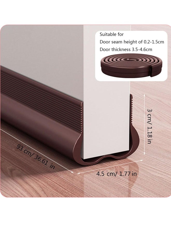 Draft Stoppers,Under Door Draft Stopper Reusable Self-Adhesive Door Sweep with Triple Seal Technology Soundproof Felt Flexible Gap Filler for Interior Exterior Doors Noise Reducing Door Seal Brown - Image 2