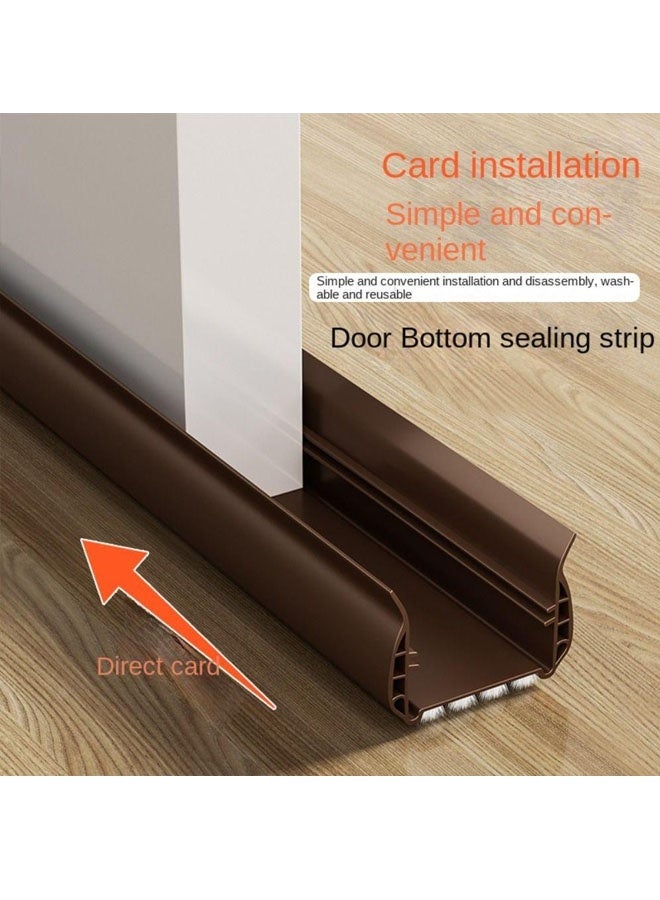 Draft Stoppers,Under Door Draft Stopper Reusable Self-Adhesive Door Sweep with Triple Seal Technology Soundproof Felt Flexible Gap Filler for Interior Exterior Doors Noise Reducing Door Seal Brown - Image 4