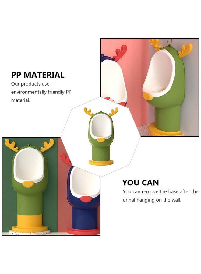 Healifty Training Potty Toilet Wall Potty Pee Training For Boys Cute Cartoon Animal Elk Urinal Potty For Boys Standing Pee Trainer Green Training Potty Kids Pee Trainer - Image 3