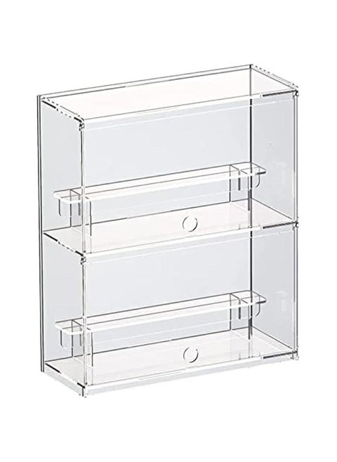 2 Layer Clear Acrylic Display Case for Collectibles, Mini Figures, Pop Mart, Labubu, Sonny Angel, Smiski - Assemble Dustproof Acrylic Display Box with Door, Stand (12x4.9x14.4 inch)