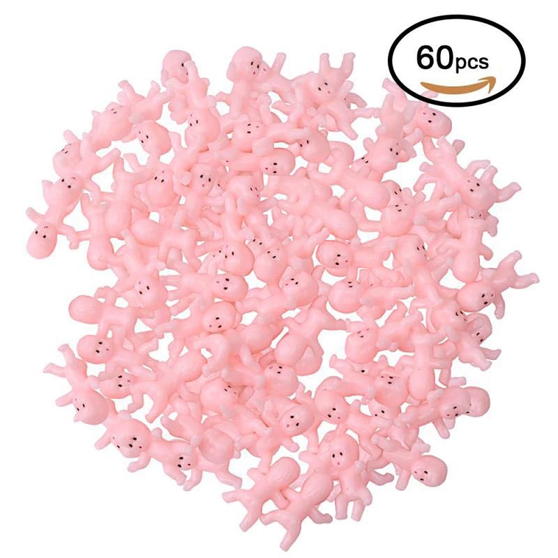 JUXINGDAZYF Plastic Babies for Baby Shower Game, 60PCS Tiny Mini Babies Figurines Small King Cake Baby Bulk for Ice Cube My Water Broke - Image 2