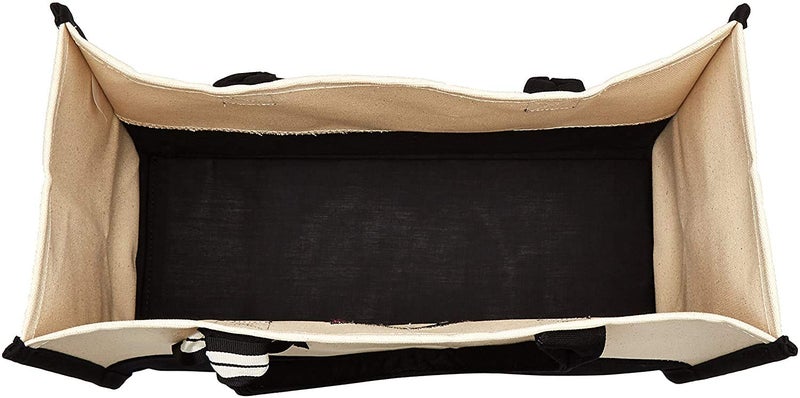 Mud Pie Classic Black and White Initial Canvas Tote Bags (R), 100% Cotton, 17" x 19" x 2" - Image 5