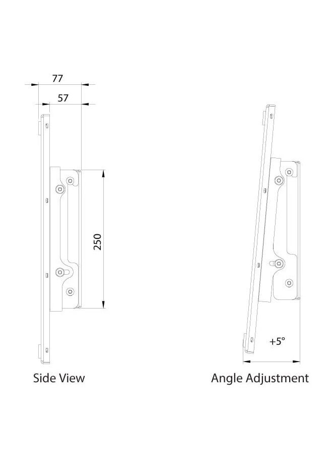 BEETEC Portrait TV Wall Mount for 43"-86" Screens upto 70 kg, VESA 600x400mm, Rotational Bracket for Landscape/Portrait Orientation, Adjustable Tilt +5°, White - TF-R64W - Image 4