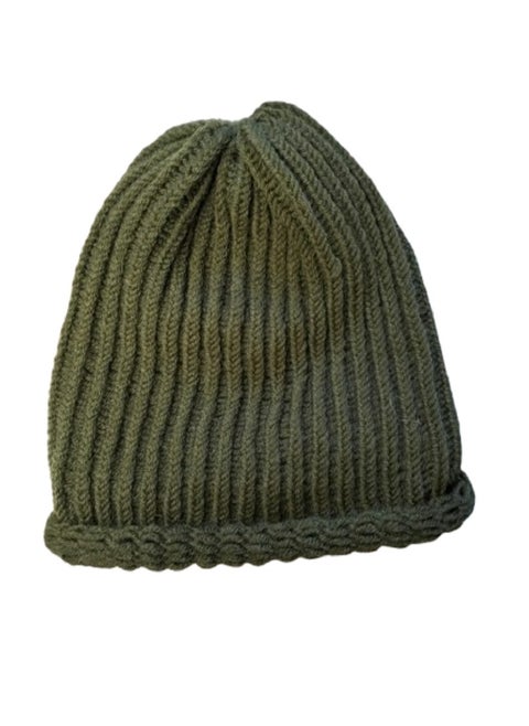 Olive Wool Ice Cap (Handmade)