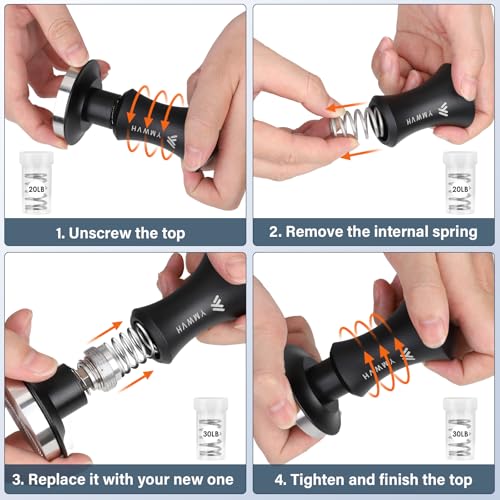 YMWVH Espresso Tamper 58.3mm with 20lb/30lbs Replacement Springs Tamper Black, Premium Barista Coffee Tamper With 100% Stainless Steel Ripple Base, Compatible with Rancilio, Gaggia Portafilter, E61 Group - Image 5