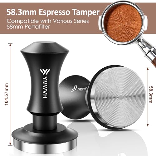 YMWVH Espresso Tamper 58.3mm with 20lb/30lbs Replacement Springs Tamper Black, Premium Barista Coffee Tamper With 100% Stainless Steel Ripple Base, Compatible with Rancilio, Gaggia Portafilter, E61 Group - Image 2