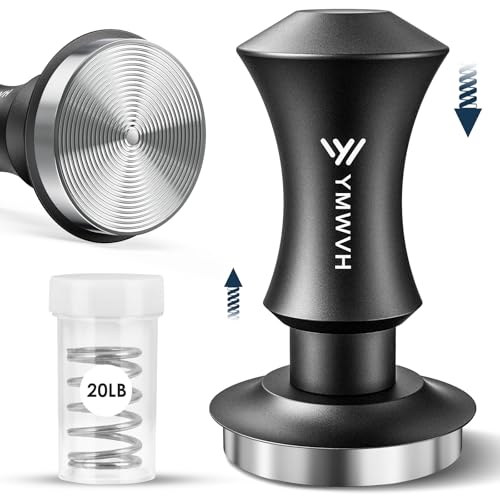 YMWVH Espresso Tamper 58.3mm with 20lb/30lbs Replacement Springs Tamper Black, Premium Barista Coffee Tamper With 100% Stainless Steel Ripple Base, Compatible with Rancilio, Gaggia Portafilter, E61 Group - Image 1