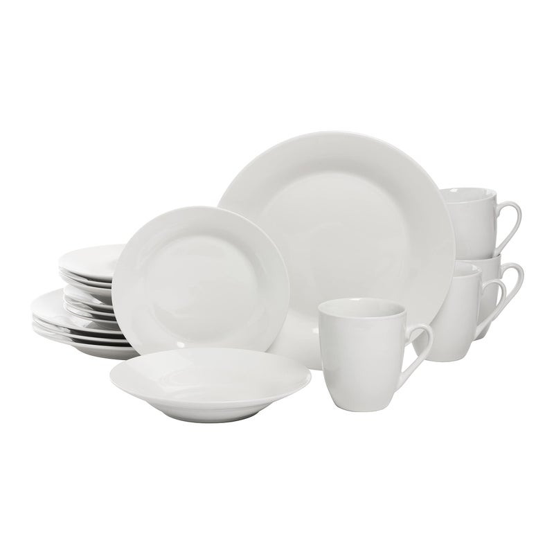 10 Strawberry Street Simply Round 16 Piece Dinnerware Set White
