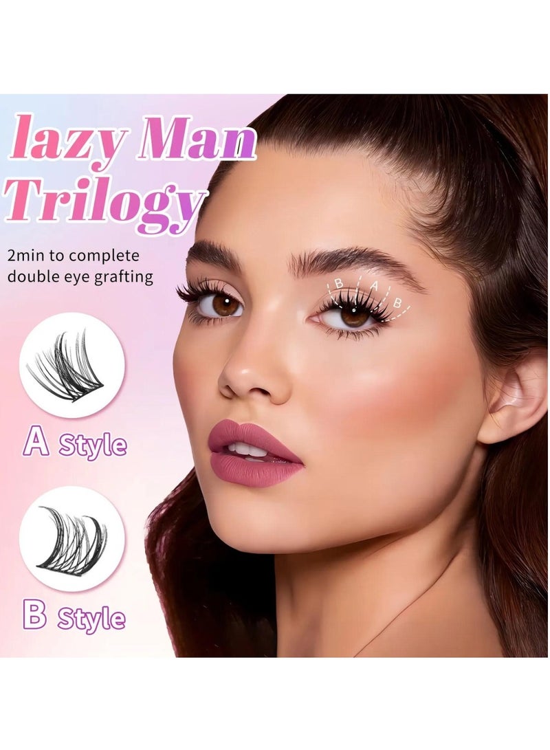 ALIVER 80 قطعة من مجموعات الرموش الصناعية الناعمة، مجموعات الرموش الصناعية، رموش صناعية فردية للنساء (10 مم - 14 مم) - Image 3