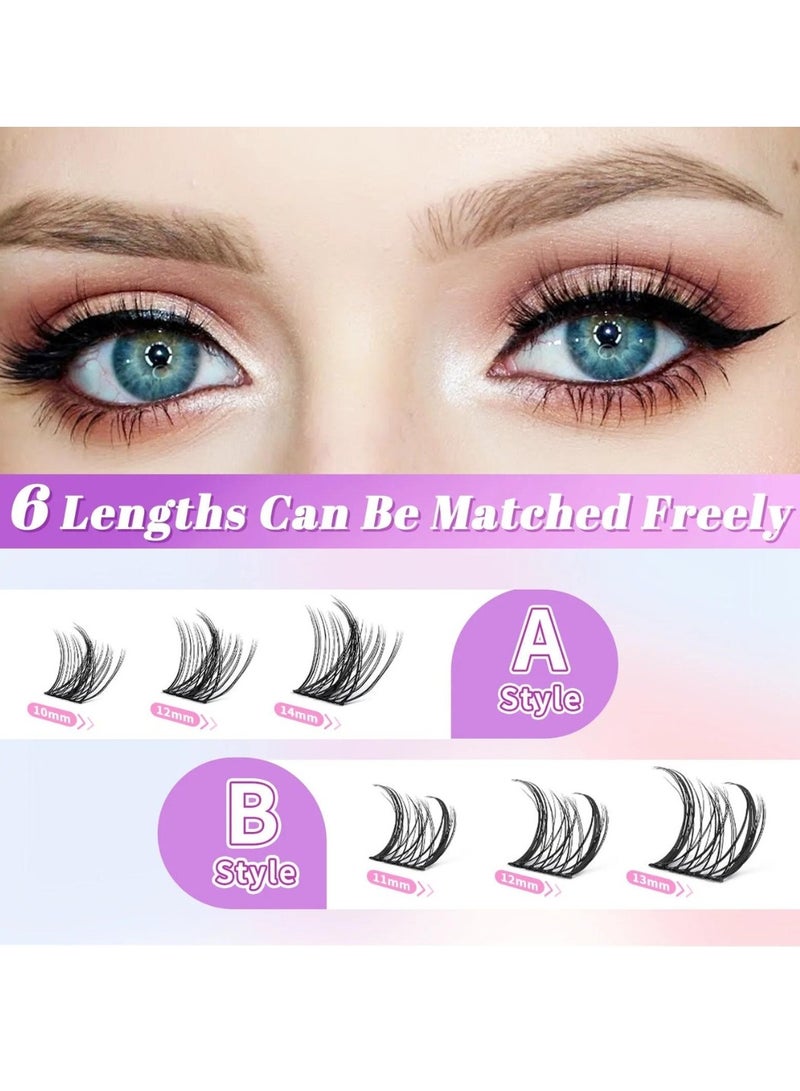 ALIVER 80 قطعة من مجموعات الرموش الصناعية الناعمة، مجموعات الرموش الصناعية، رموش صناعية فردية للنساء (10 مم - 14 مم) - Image 4