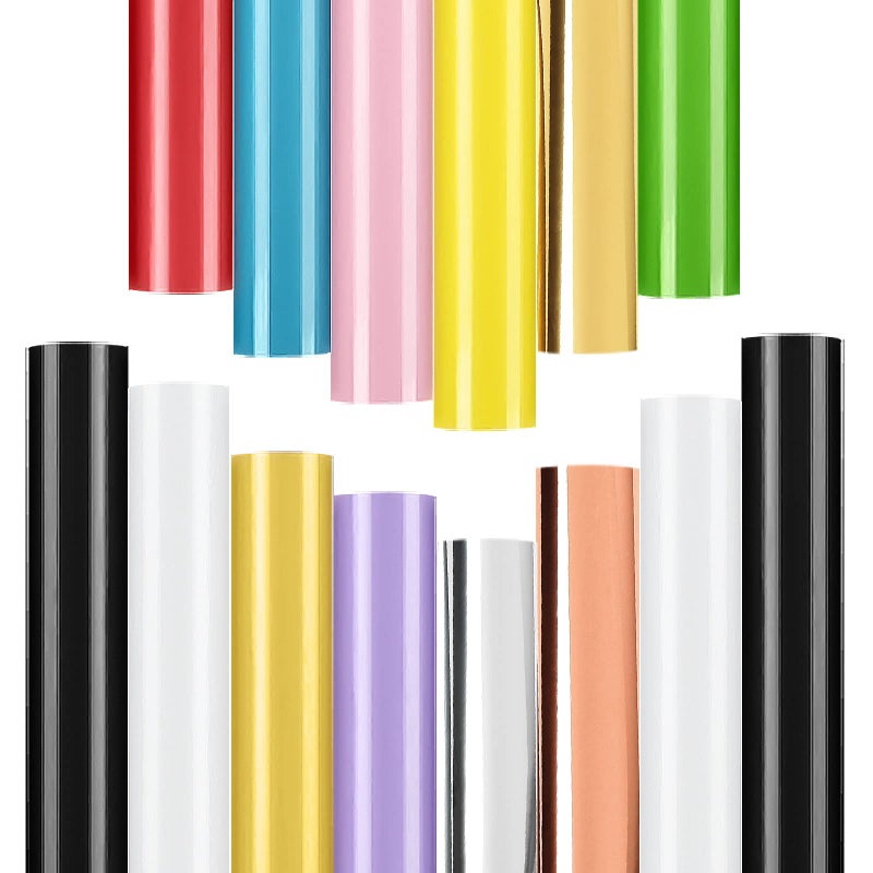 Lya Vinyl 14 Pack Permanent Vinyl 12 x 12 Glossy Permanent Vinyl Sheets for Cutting Machine Adhesive Sheets for Mug Cup Glass Window Party Decoration Craft Cutter Home Decal - Image 3